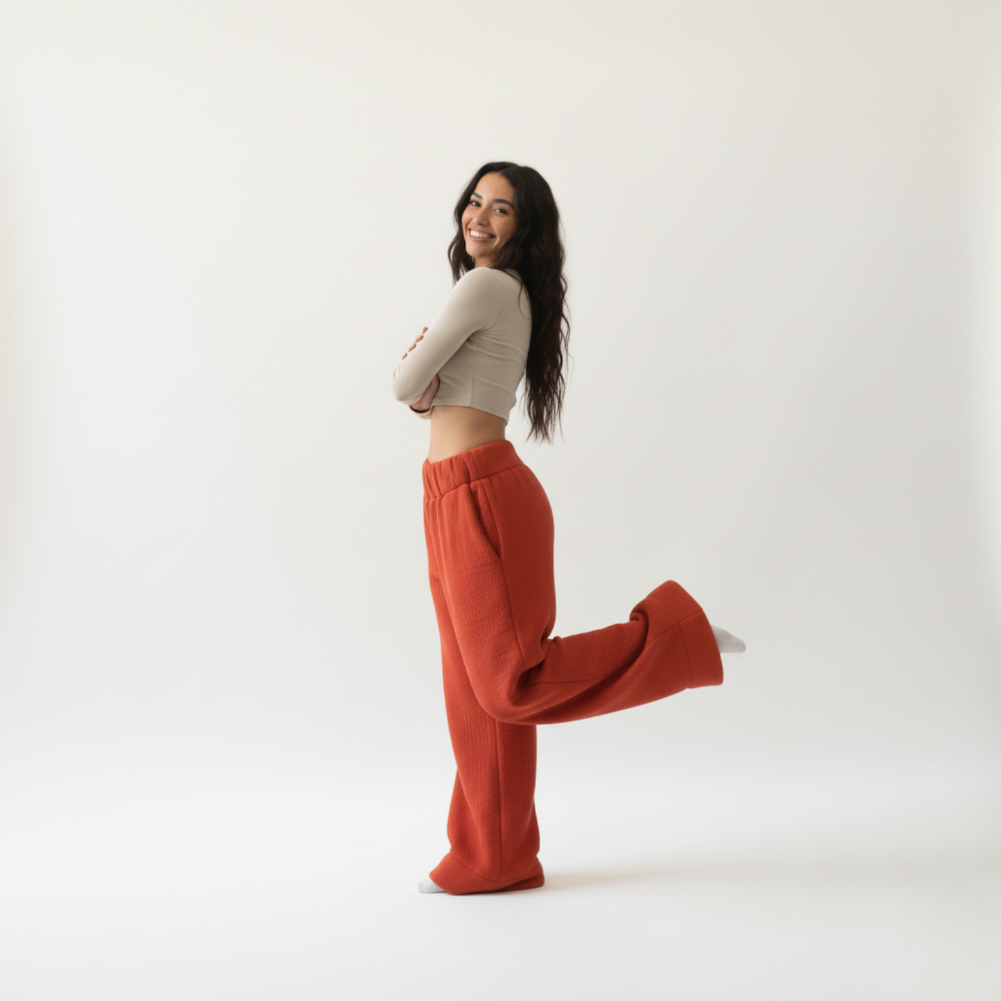 Premium Sherpa Lined Blanket Pants - Orange