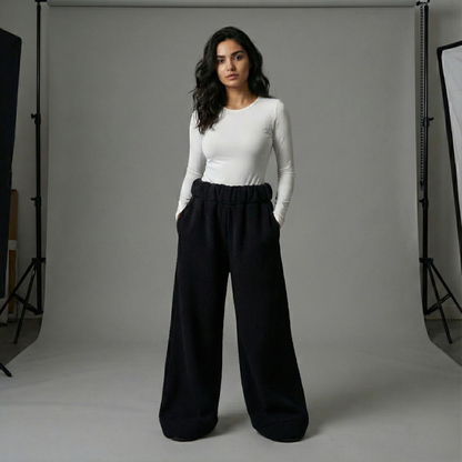 Premium Sherpa Lined Blanket Pants - Black