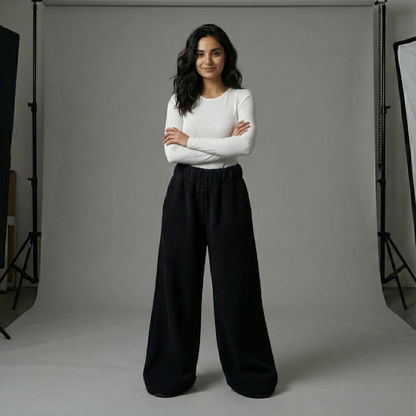 Premium Sherpa Lined Blanket Pants - Black