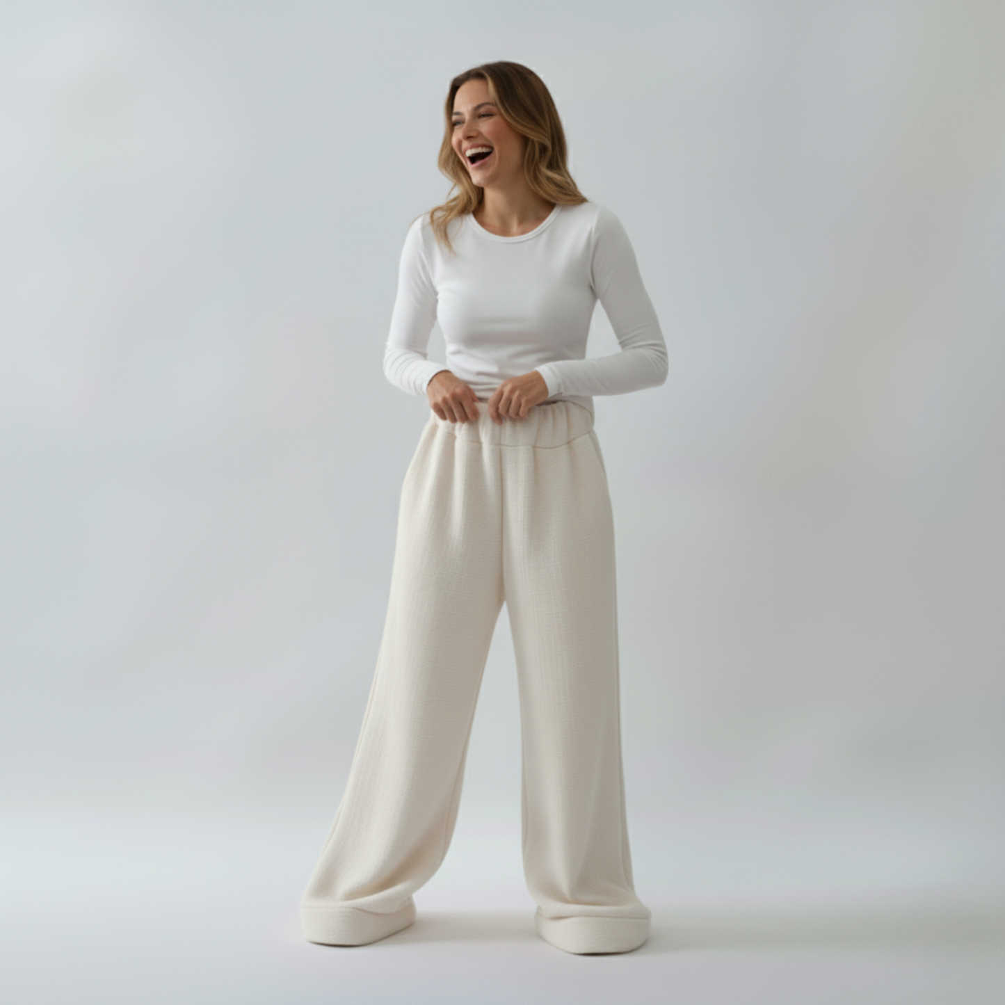 Premium Sherpa Lined Blanket Pants - Beige