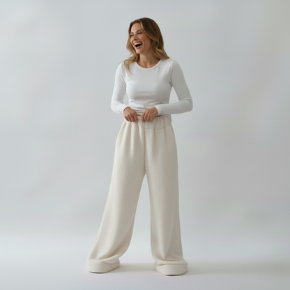 Premium Sherpa Lined Blanket Pants - Beige