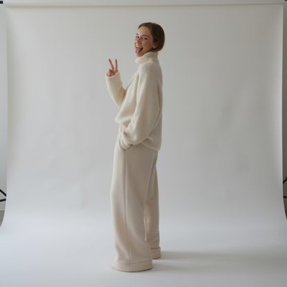 Premium Sherpa Lined Blanket Pants - Beige