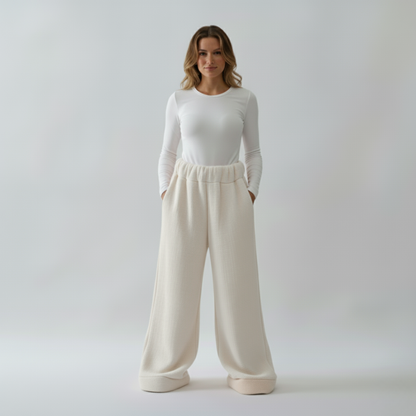 Premium Sherpa Lined Blanket Pants - Beige