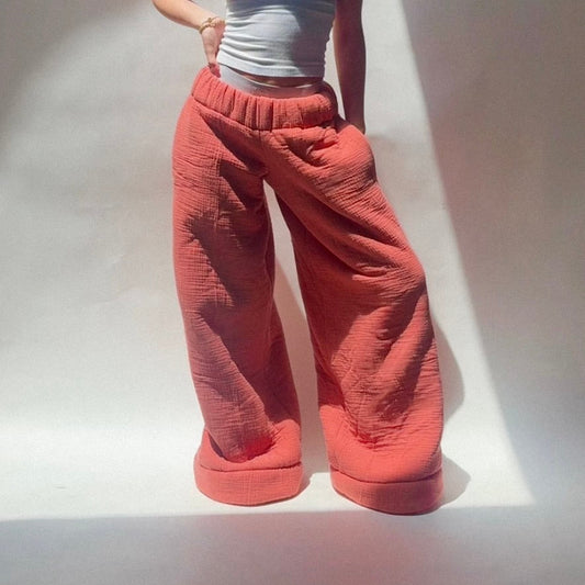 Low Rise Coffee Pants - Orange