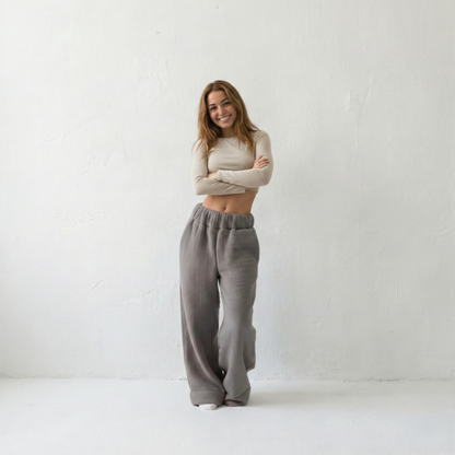 Premium Sherpa Lined Blanket Pants - Gray