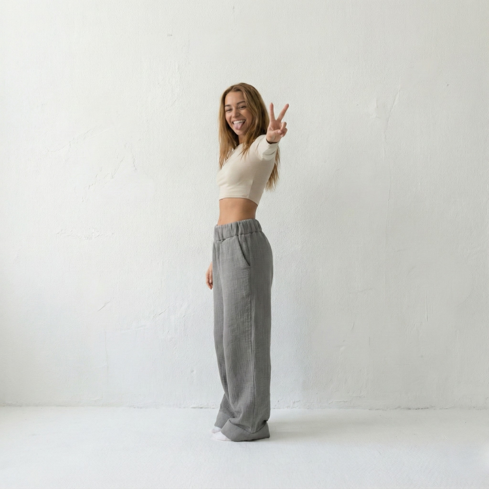 Premium Sherpa Lined Blanket Pants - Gray