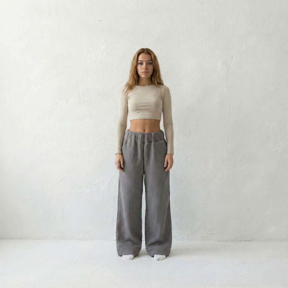 Premium Sherpa Lined Blanket Pants - Gray