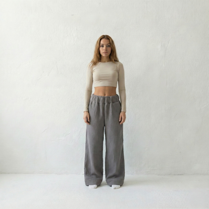 Premium Sherpa Lined Blanket Pants - Gray