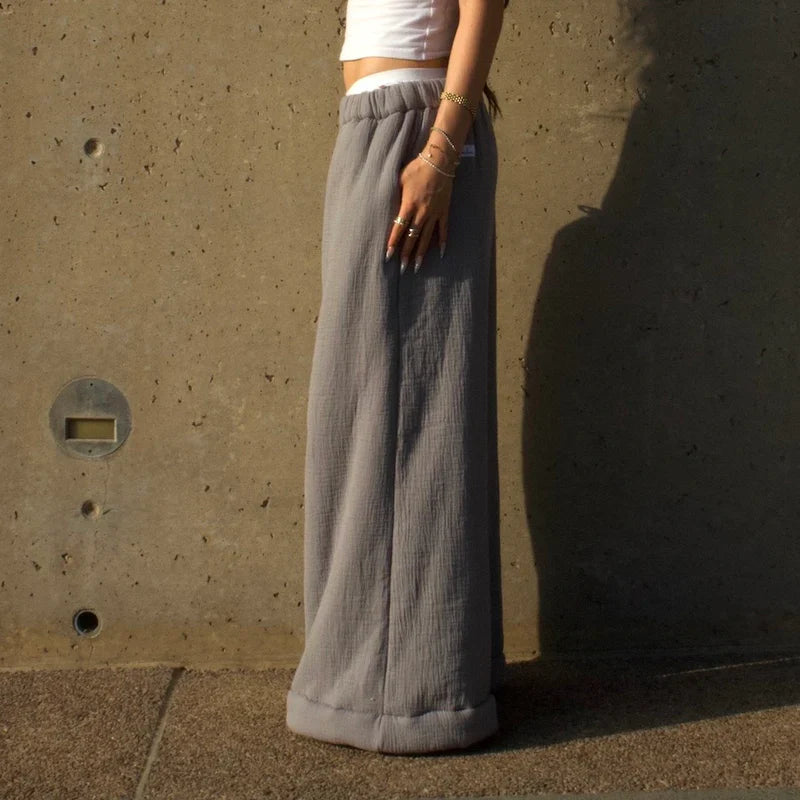 Low Rise Coffee Pants - Grey
