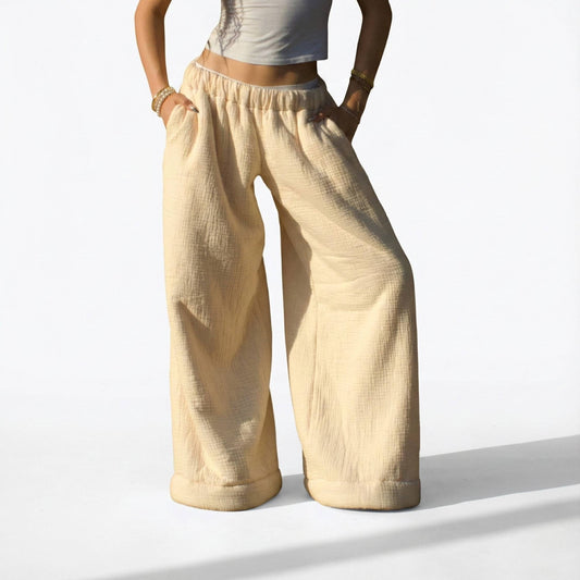 Low Rise Coffee Pants - Beige