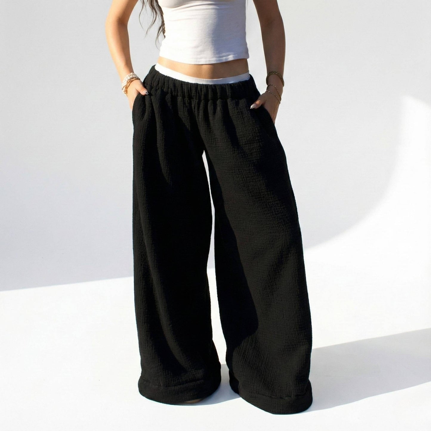 Low Rise Coffee Pants - Black