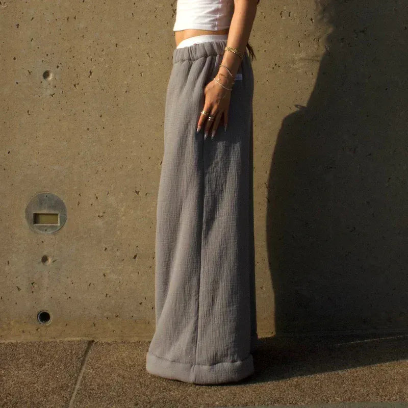 Low Rise Coffee Pants - Gray