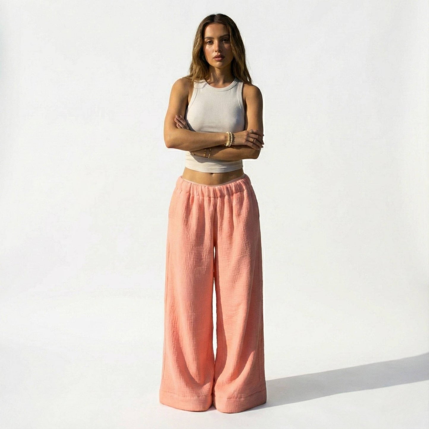 Low Rise Coffee Pants - Pink