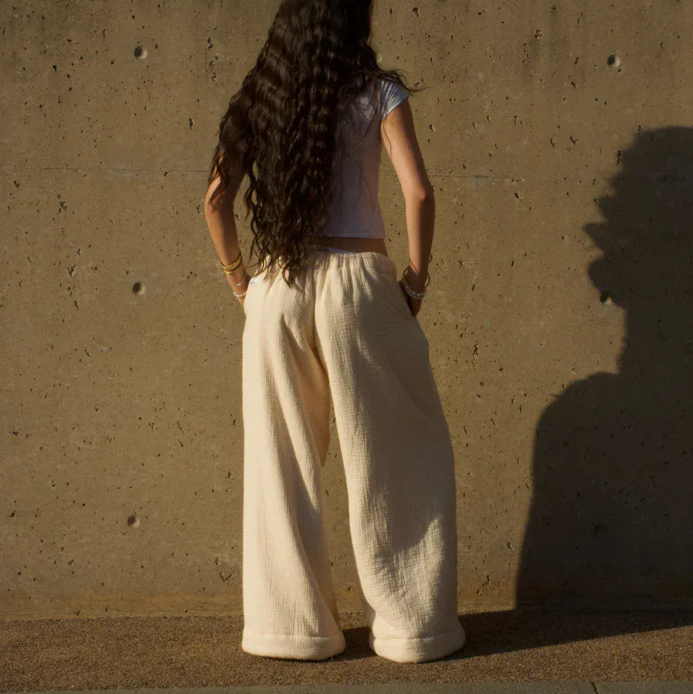 Low Rise Coffee Pants - Beige
