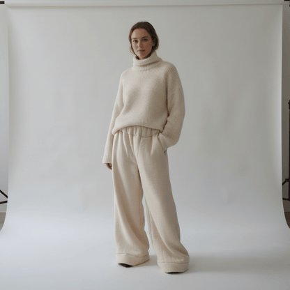 Premium Sherpa Lined Blanket Pants - Beige