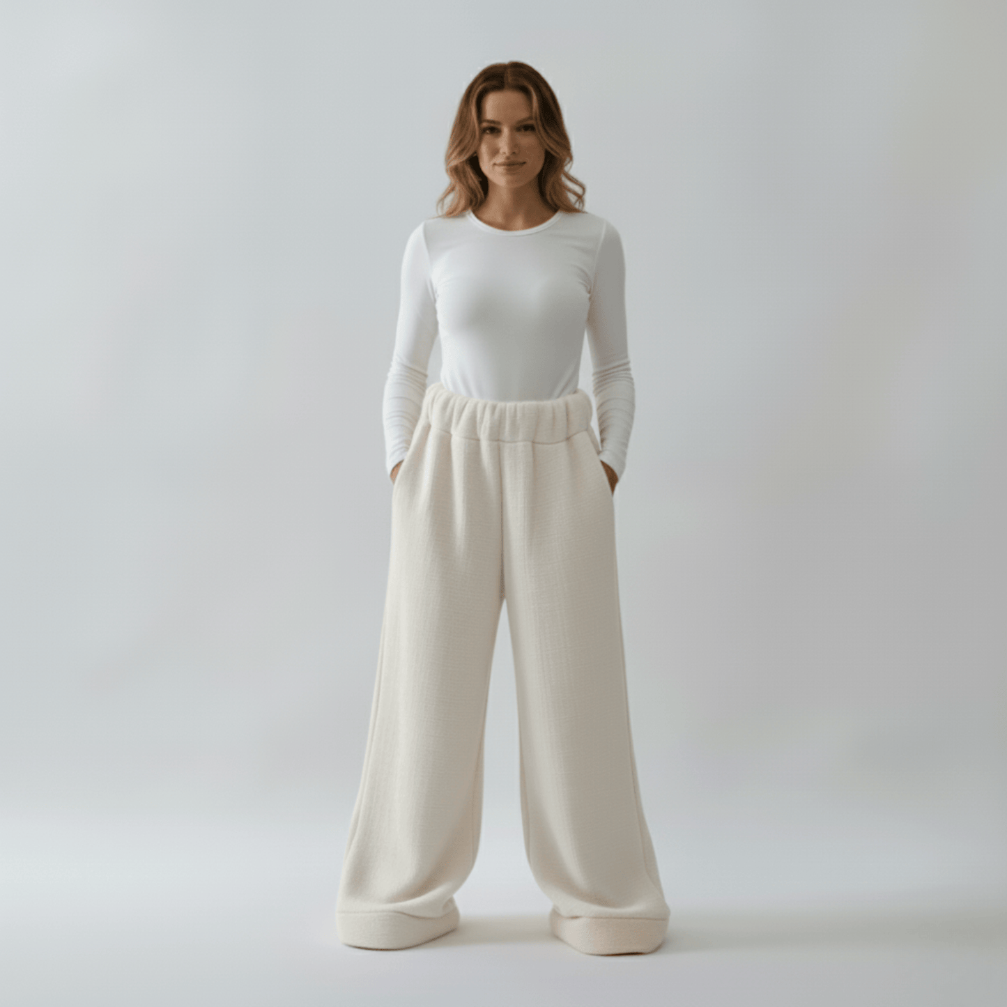 Premium Sherpa Lined Blanket Pants - Beige