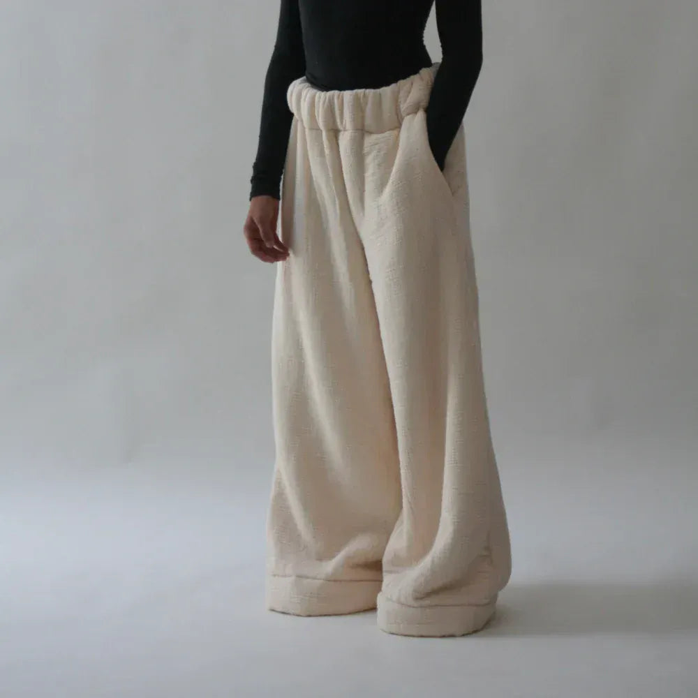 Premium Sherpa Lined Blanket Pants - Beige