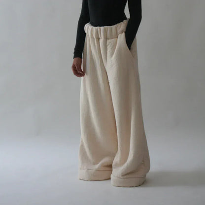 Premium Sherpa Lined Blanket Pants - Beige