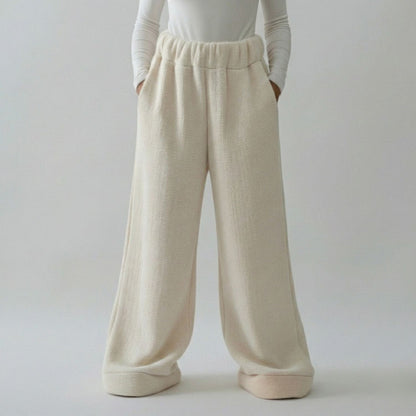 Premium Sherpa Lined Blanket Pants - Beige