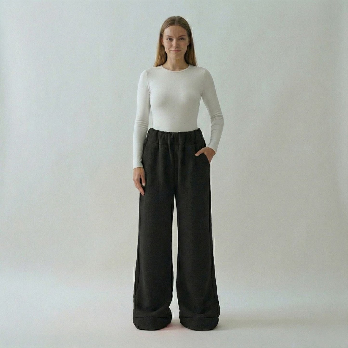 Premium Sherpa Lined Blanket Pants - Black