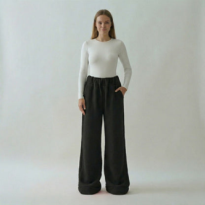 Premium Sherpa Lined Blanket Pants - Black