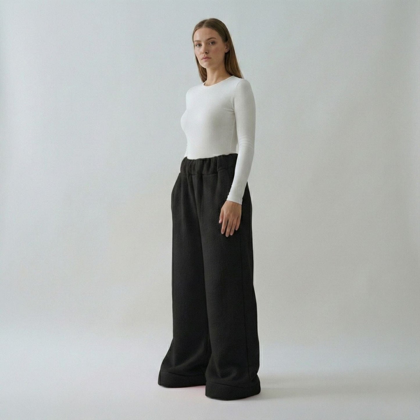 Premium Sherpa Lined Blanket Pants - Black