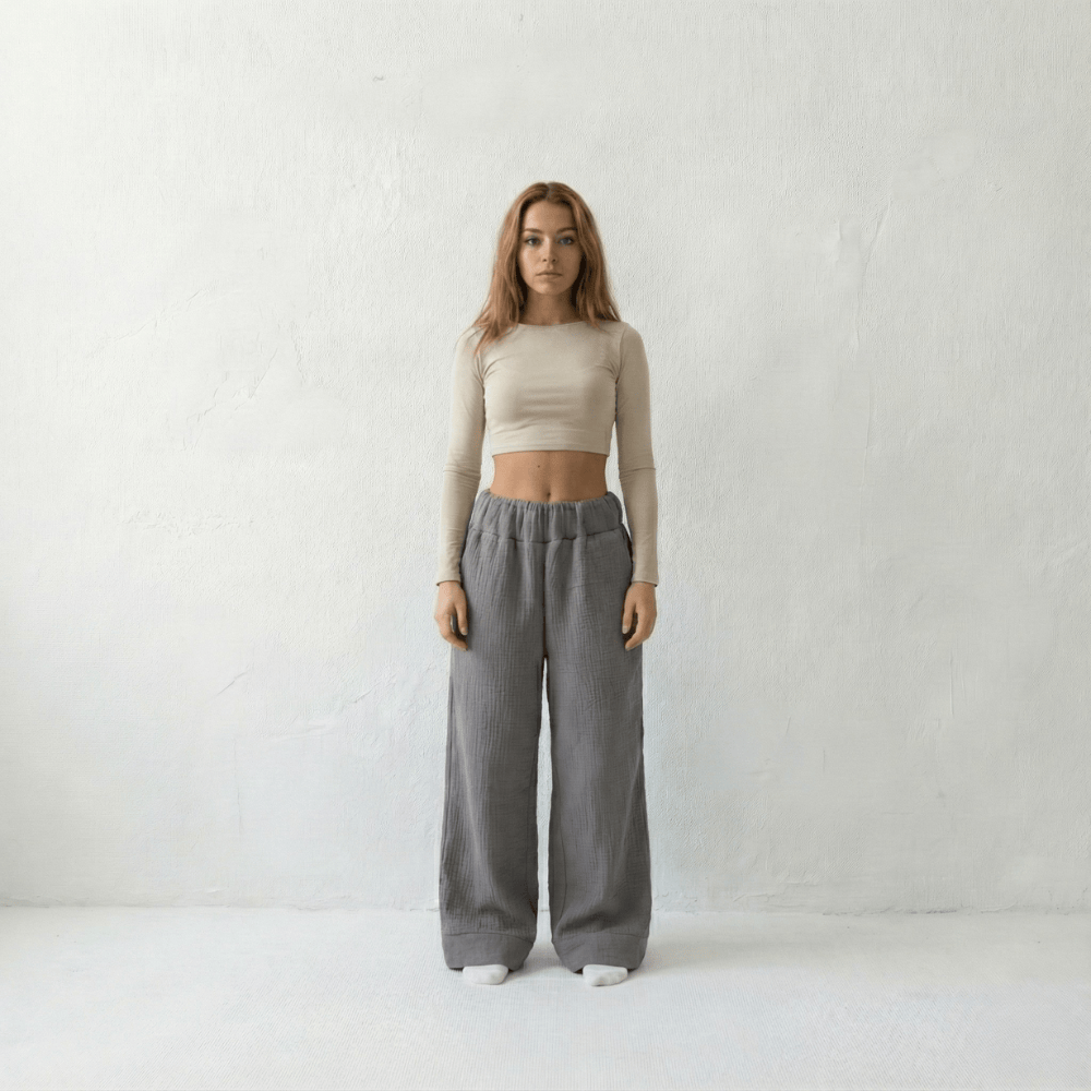 Premium Sherpa Lined Blanket Pants - Gray