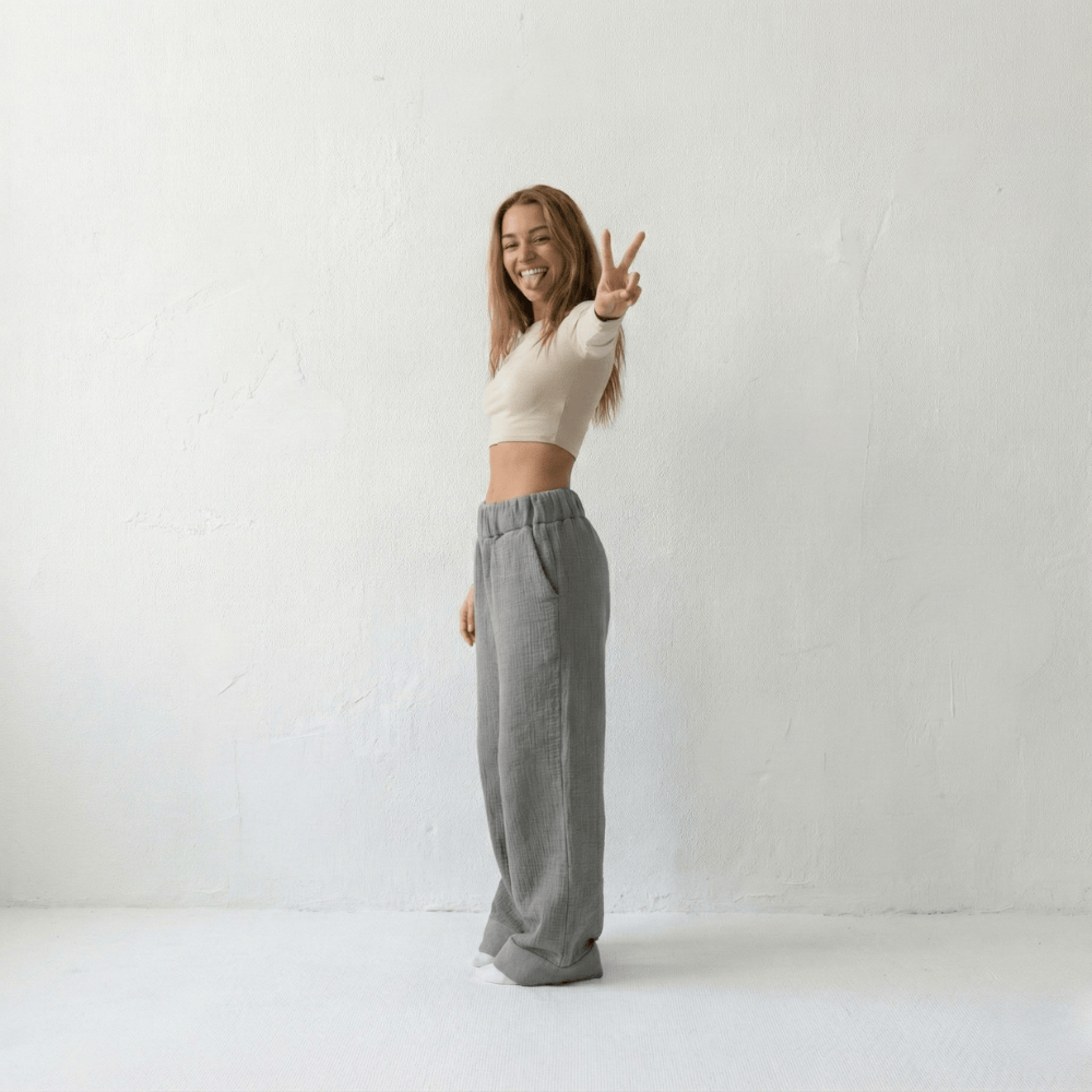 Premium Sherpa Lined Blanket Pants - Gray