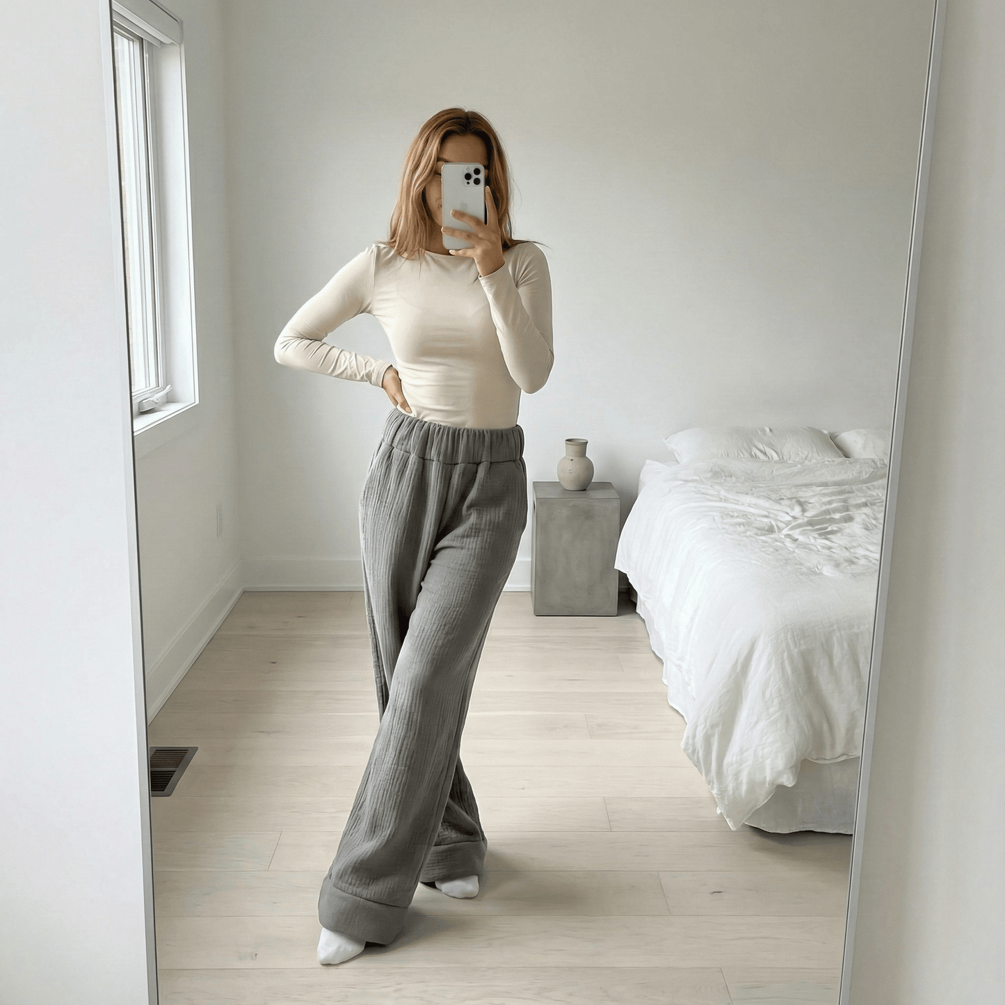 Premium Sherpa Lined Blanket Pants - Gray