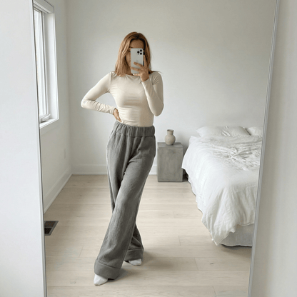 Premium Sherpa Lined Blanket Pants - Gray