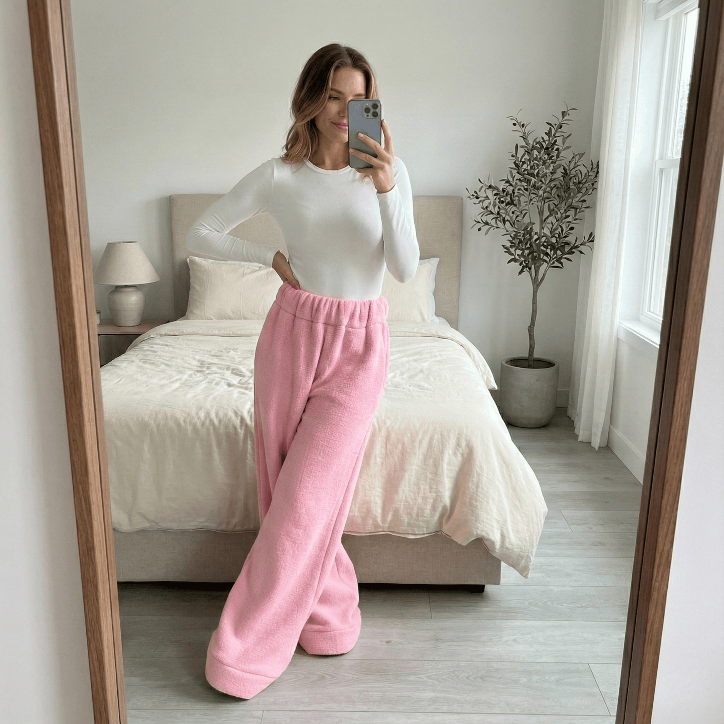 Premium Sherpa Lined Blanket Pants - Pink