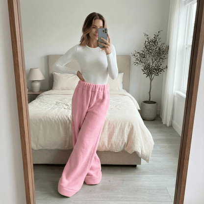Premium Sherpa Lined Blanket Pants - Pink